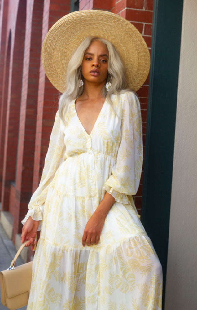 luana maxi dress Luana Ruffle Sleeve Tiered Maxi Dress